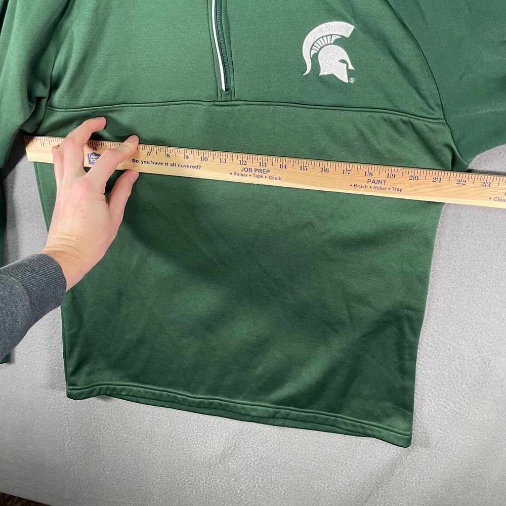 Michigan State Spartans Champion 1/4 Zip Pullover Mens M Green NCAA Sweatshirt - Picture 5 of 9